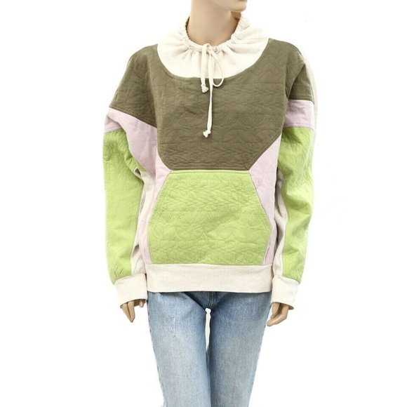 Daily Practice by Anthropologie Quilted Hoodie Top Pullover Oversized S - Picture 5 of 8
